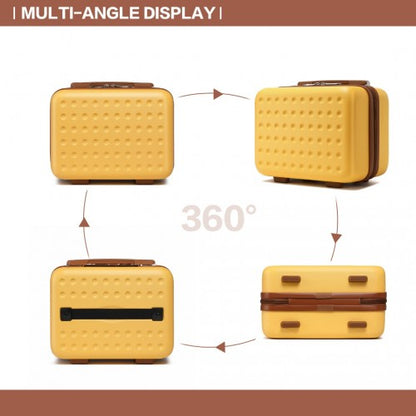 K2394L - Kono 13 Inch Special Hard Shell ABS Vanity Case - Yellow