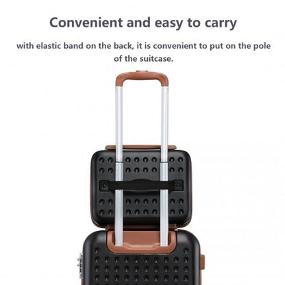 K2394L - Kono 13 Inch Special Hard Shell ABS Vanity Case - Black