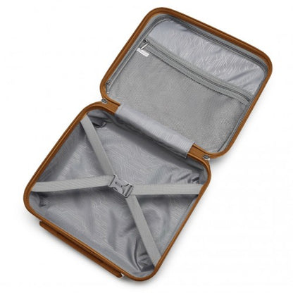K2092L - Kono 14 Inch Bright Hard Shell PP Vanity Case - Cream