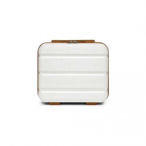 K2092L - Kono 14 Inch Bright Hard Shell PP Vanity Case - Cream