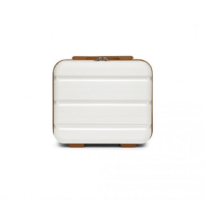 K2092L - Kono 14 Inch Bright Hard Shell PP Vanity Case - Cream