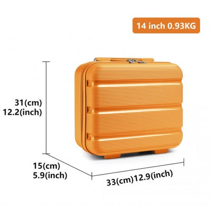 K2092L - Kono 14 Inch Bright Hard Shell PP Vanity Case - Orange