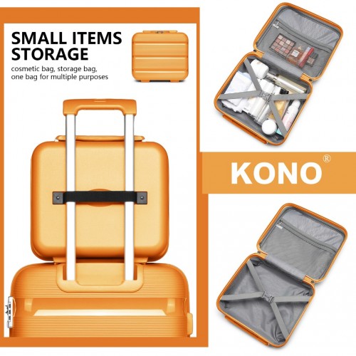 K2092L - Kono 14 Inch Bright Hard Shell PP Vanity Case - Orange