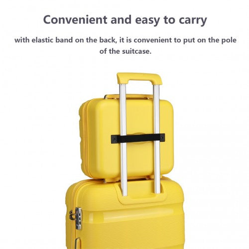 K2092L - Kono 14 Inch Bright Hard Shell PP Vanity Case - Yellow
