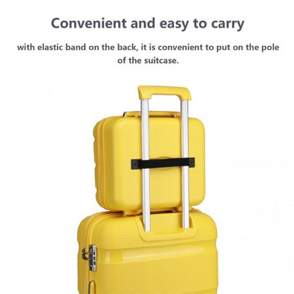 K2092L - Kono 14 Inch Bright Hard Shell PP Vanity Case - Yellow