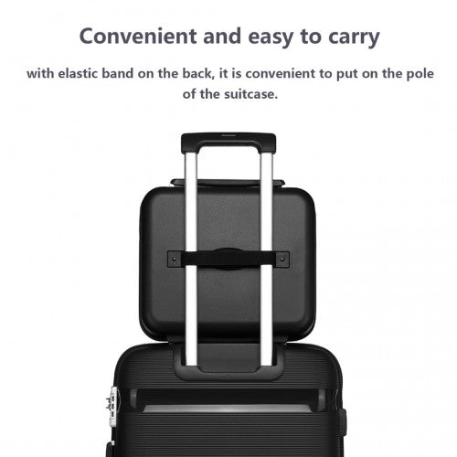 K2092L - Kono 14 Inch Bright Hard Shell PP Vanity Case - Black