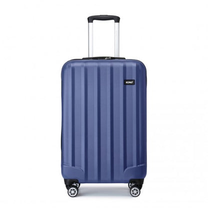 K1773-1L - Kono 19 Inch Cabin Size ABS+PC Hard Shell Luggage with Vertical Stripes - Ideal for Carry-On - Navy