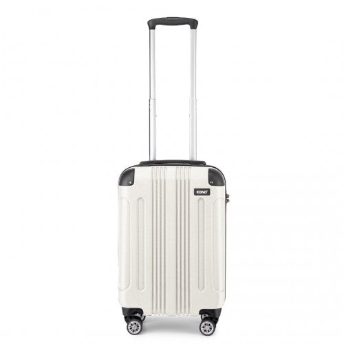 K1777-1L - Kono 19 Inch ABS Lightweight Compact Hard Shell Cabin Suitcase Travel Carry-On Luggage - Beige