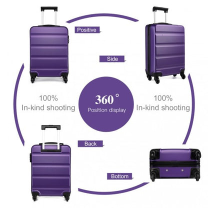 K1991-1L - Kono 19 Inch Horizontal Design ABS Hard Shell Suitcase With TSA Lock - Purple