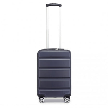 KSK2482 - Kono 19 Inch Stylish Horizontal Engraved Hard Shell ABS+PC Cabin Carry-On Suitcase with TSA Lock - Navy