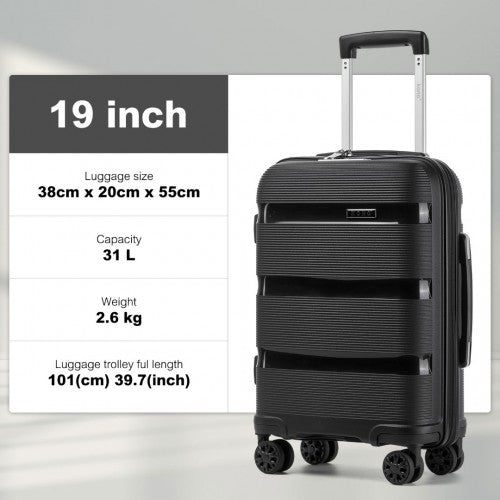 Kono KSK2492 19-inch black suitcase – detail view 19