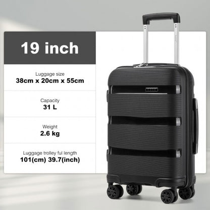Kono KSK2492 19-inch black suitcase – detail view 19