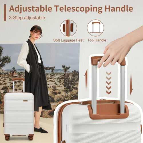 Kono KSK2492 19-inch cream and brown suitcase – detail view 19