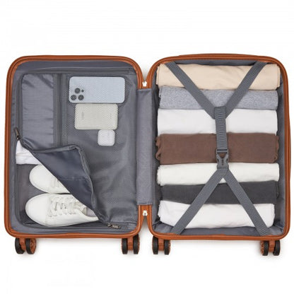 Kono KSK2492 19-inch cream and brown suitcase – detail view 19