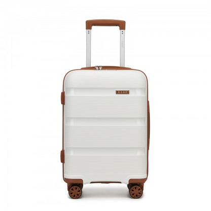 Kono KSK2492 19-inch cream and brown suitcase – detail view 19