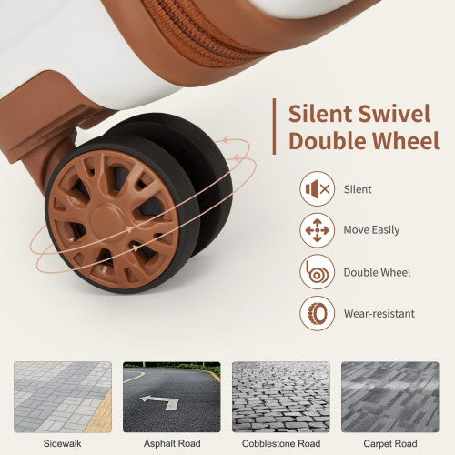 Kono KSK2492 19-inch cream and brown suitcase – detail view 19