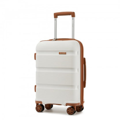 Kono KSK2492 19-inch cream and brown suitcase – detail view 19