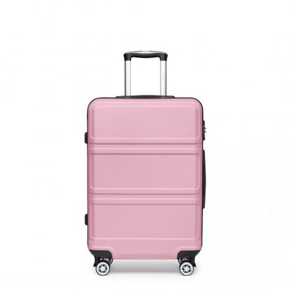 K1871-1L - Kono ABS 20 Inch Sculpted Horizontal Design Cabin Luggage - Pink