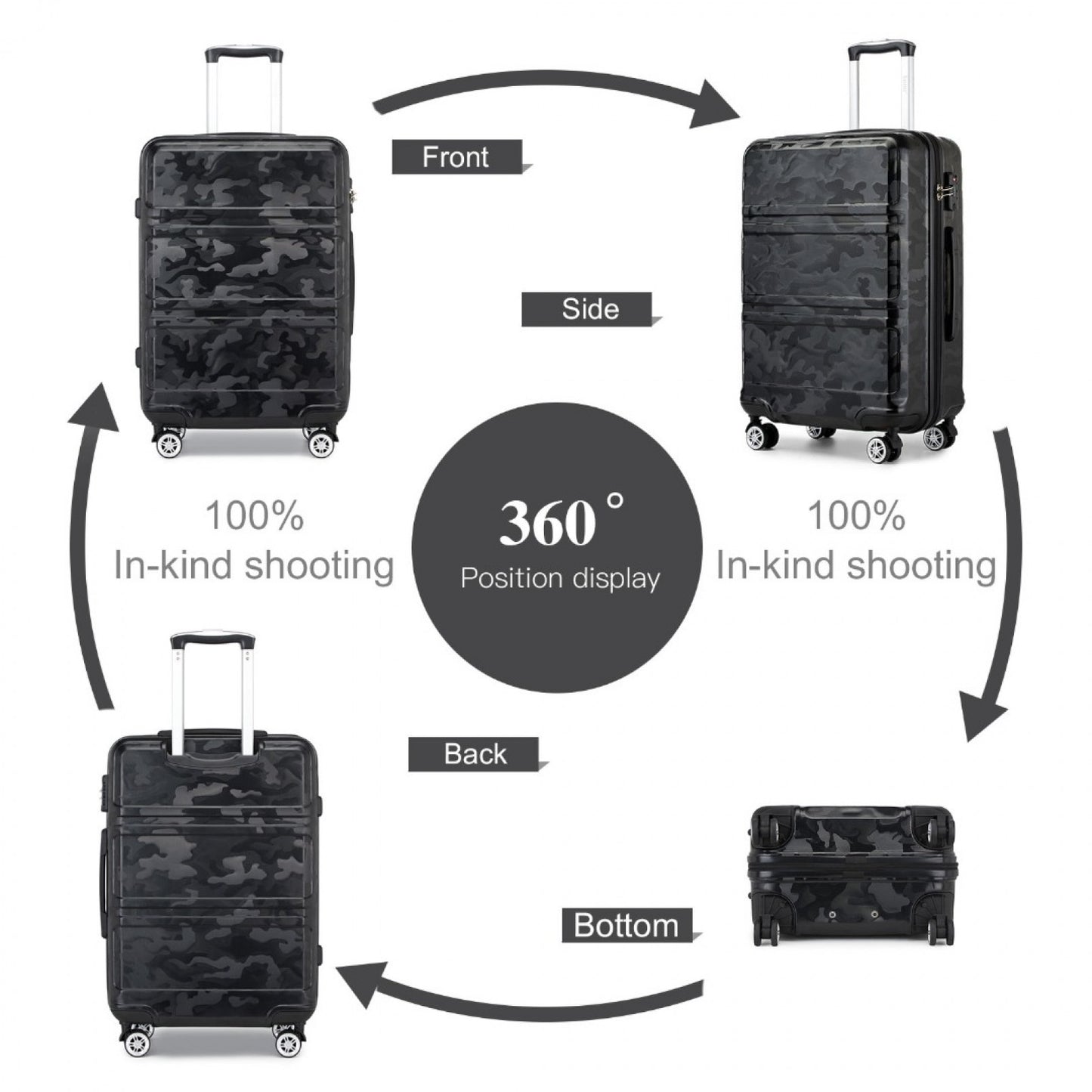 Kono K1871-1L 20-inch black suitcase – detail view 8