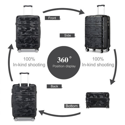 Kono K1871-1L 20-inch black suitcase – detail view 8