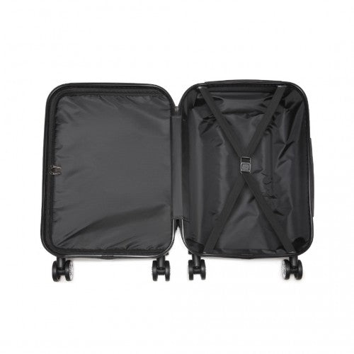 K1995L - Kono Hard Shell ABS Carry On Suitcase 20 Inch - Black