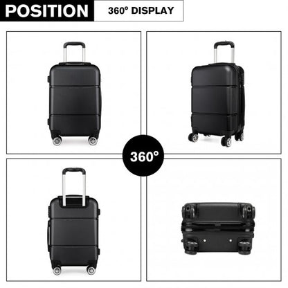 K1995L - Kono Hard Shell ABS Carry On Suitcase 20 Inch - Black