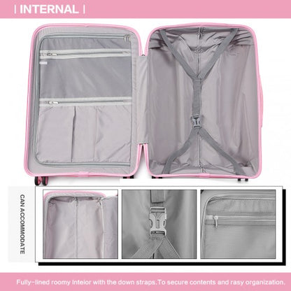 K1997L - KONO 20 INCH CABIN SIZE HARD SHELL PP SUITCASE - PINK