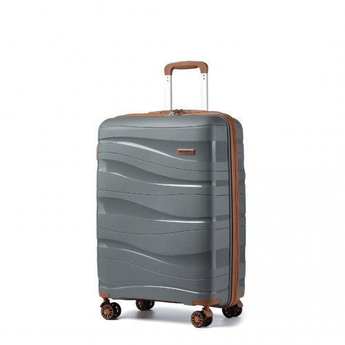 Kono K2094L 20-inch grey and brown suitcase – detail view 20
