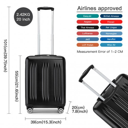 Kono KSK2483 20-inch black suitcase – detail view 20