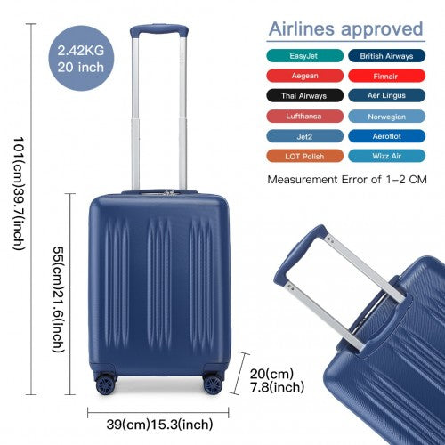 Kono KSK2483 20-inch navy suitcase – detail view 20