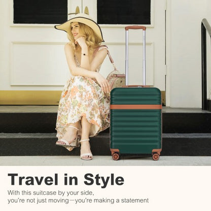 Kono KSK2484 20-inch green and brown suitcase – detail view 20