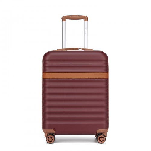 Kono KSK2484 20-inch burgundy and brown suitcase – detail view 20