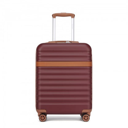 Kono KSK2484 20-inch burgundy and brown suitcase – detail view 20