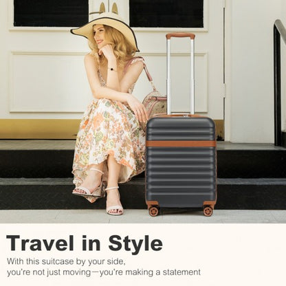 Kono KSK2484 20-inch grey and brown suitcase – detail view 20