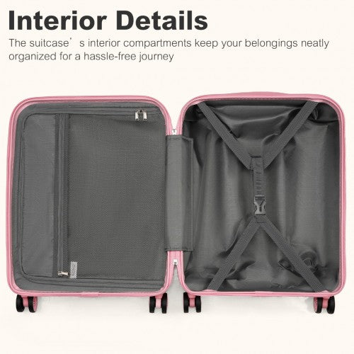 Kono KSK2484 20-inch pink suitcase – detail view 20