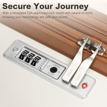 Kono KSK2484 20-inch cream and brown suitcase – detail view 20