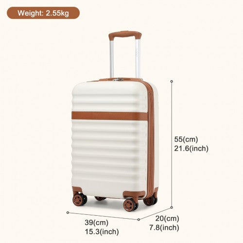 Kono KSK2484 20-inch cream and brown suitcase – detail view 20