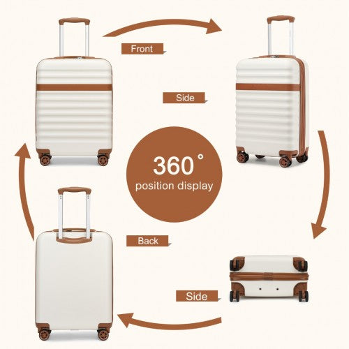 Kono KSK2484 20-inch cream and brown suitcase – detail view 20