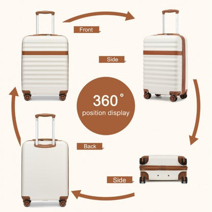 Kono KSK2484 20-inch cream and brown suitcase – detail view 20