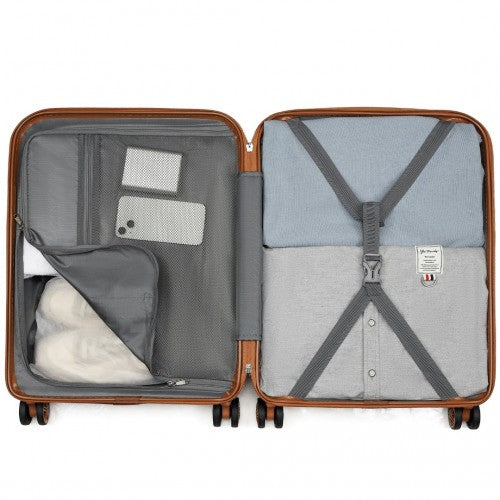 Kono KSK2484 20-inch grey and brown suitcase – detail view 20