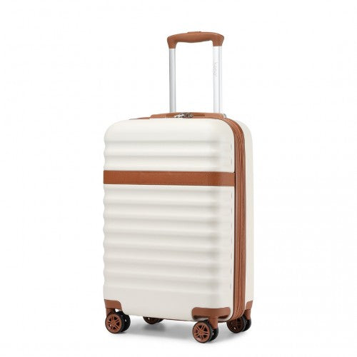 Kono KSK2484 20-inch cream and brown suitcase – detail view 20