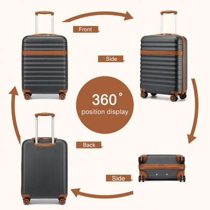 Kono KSK2484 20-inch grey and brown suitcase – detail view 20