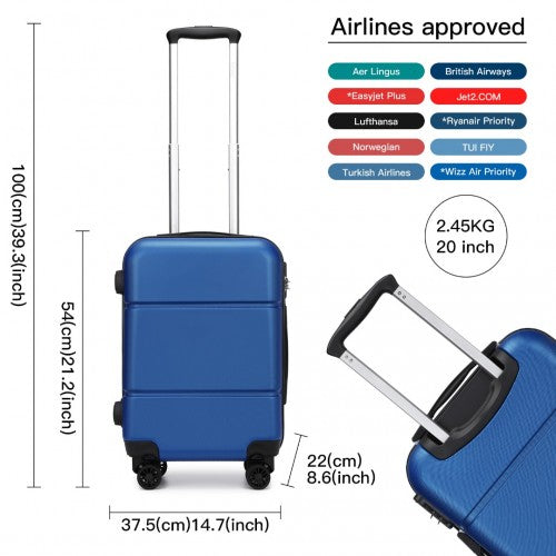 Kono KSK2485 20-inch navy and black suitcase – detail view 20