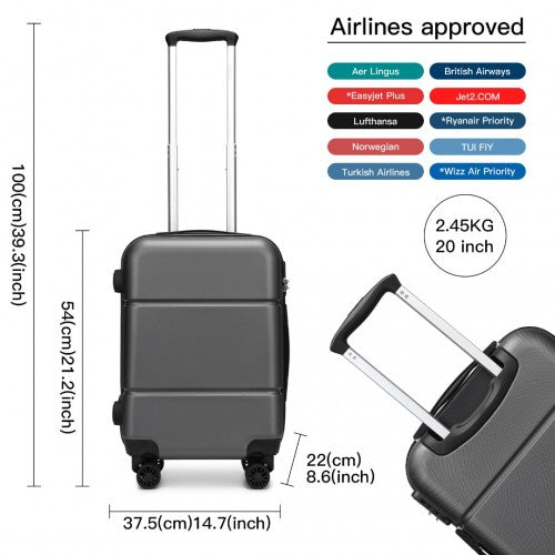 Kono KSK2485 20-inch grey and black suitcase – detail view 20