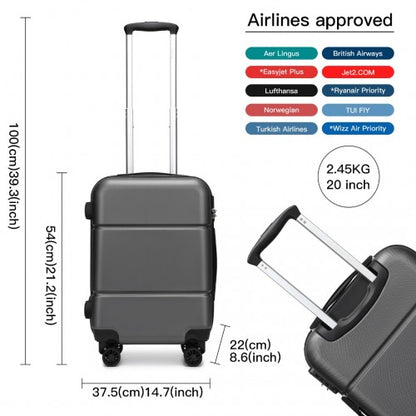 Kono KSK2485 20-inch grey and black suitcase – detail view 20