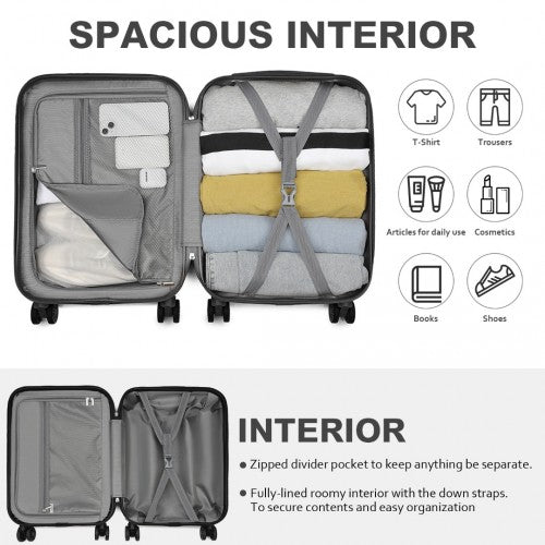 Kono KSK2485 20-inch grey and black suitcase – detail view 20
