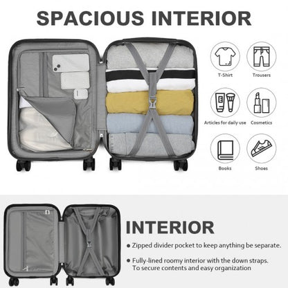 Kono KSK2485 20-inch grey and black suitcase – detail view 20