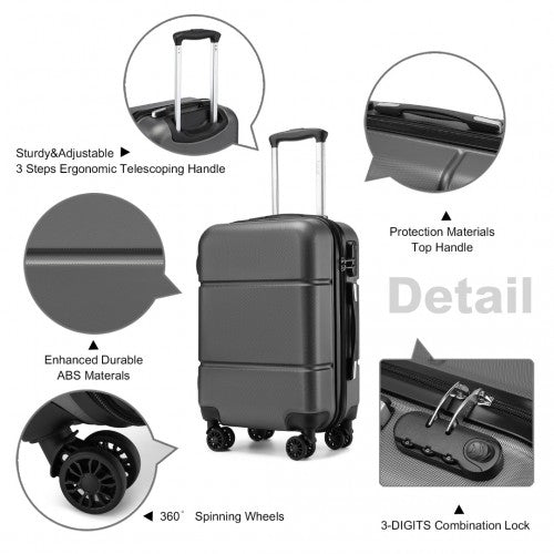 Kono KSK2485 20-inch grey and black suitcase – detail view 20