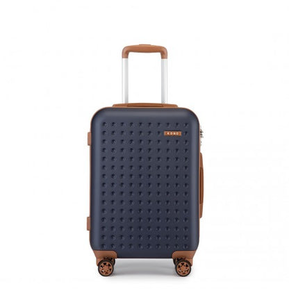 KSK2486 - Kono Stylish ABS+PC 20 Inch Polka Dot Hard Shell Cabin Suitcase With TSA Lock - Navy And Brown