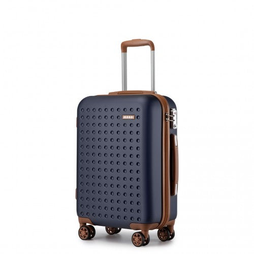 Kono KSK2486 20-inch navy and brown suitcase – detail view 20